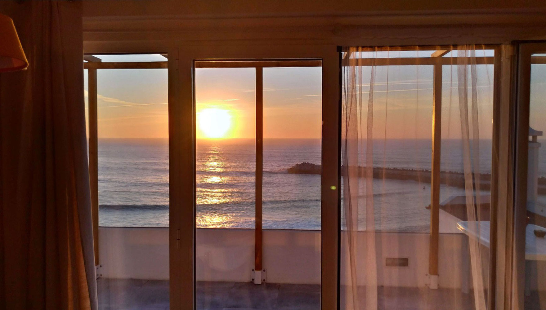 sunset view from living room